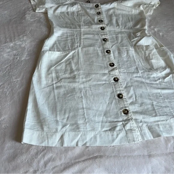 Sold! ❤️Madewell Linen-Cotton Puff-Sleeve Mini Dress - Picture 7 of 15